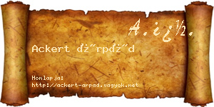 Ackert Árpád névjegykártya