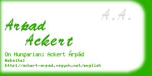 arpad ackert business card